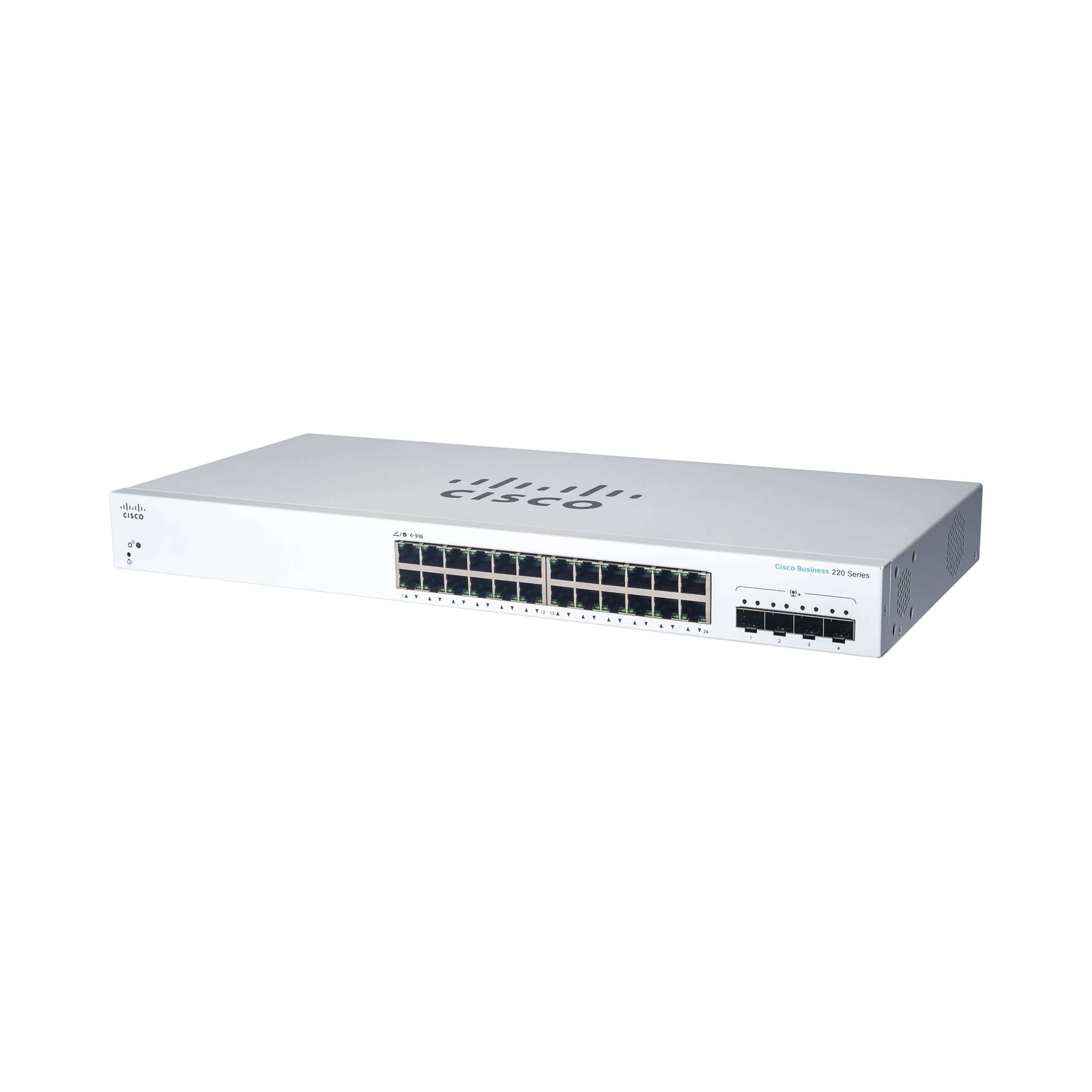 Cisco CBS220-24P-4G Smart Switch - 24 Port PoE + 4 SFP Renewed
