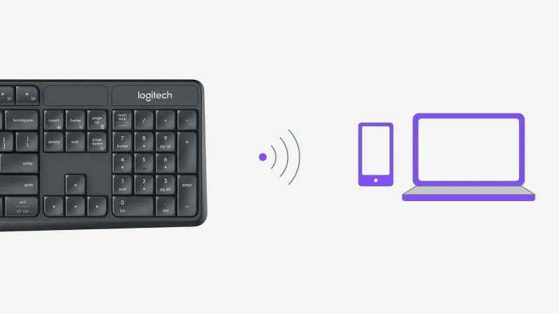 Logitech K375s Tastiera Wireless Multi-Dispositivo, Layout Tedesco QWERTZ, Batteria 24 Mesi, Silenziosa Con Tastierino Numerico, Nero/Bianco