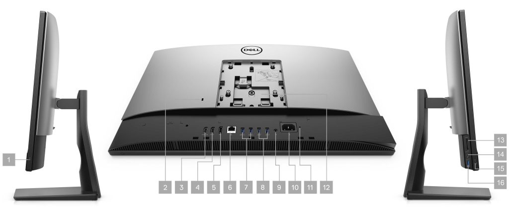 Dell OptiPlex 7400 All-in-One Ports.