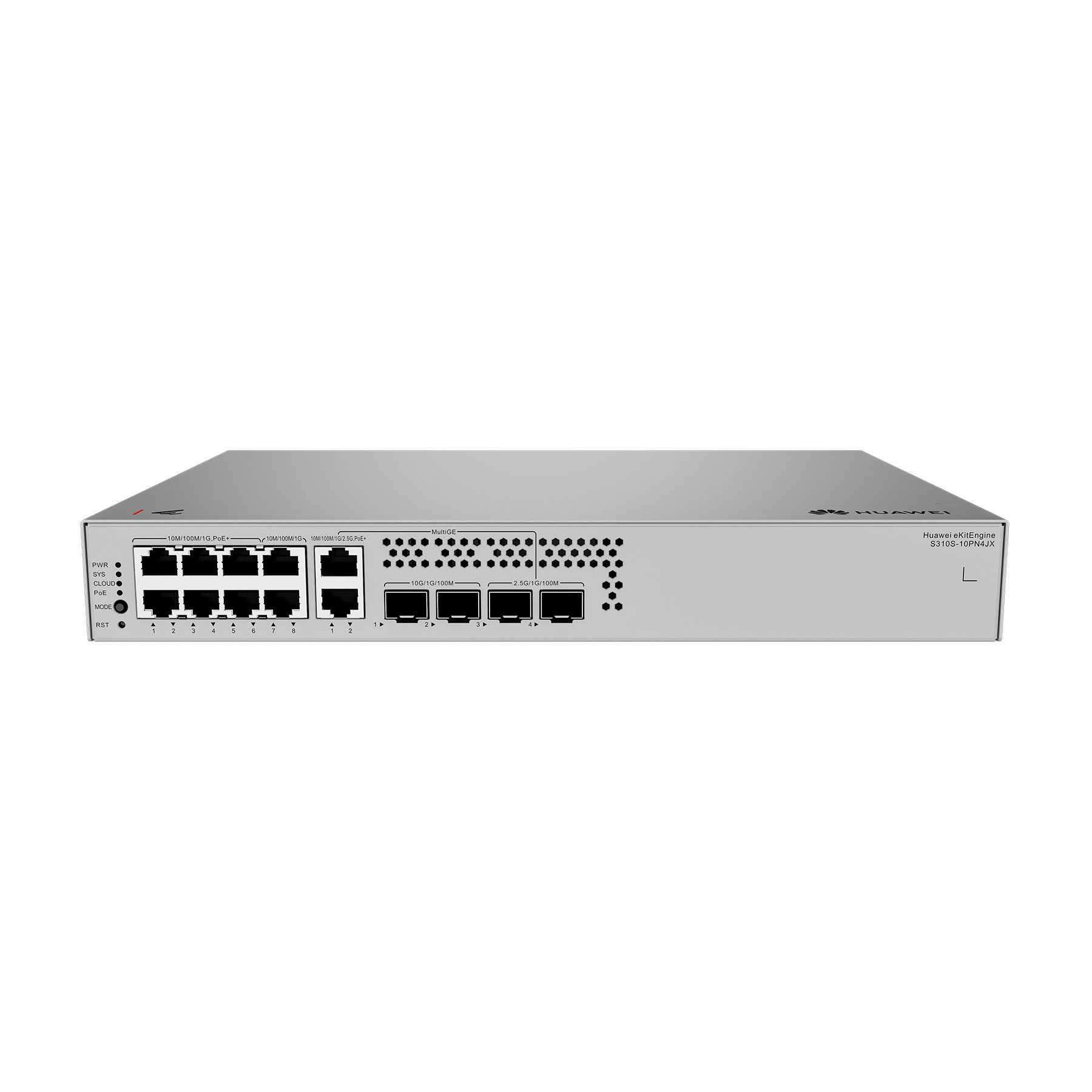 Huawei S310S-10PN4JX Layer 2+ Managed Switch, 8×10/100/1000BASE-T ports (6xPoE+), 2×2.5 GE, 2×10 GE SFP+, Warranty 3Yrs 1 Huawei S310S-10PN4JX Switch eg-tech