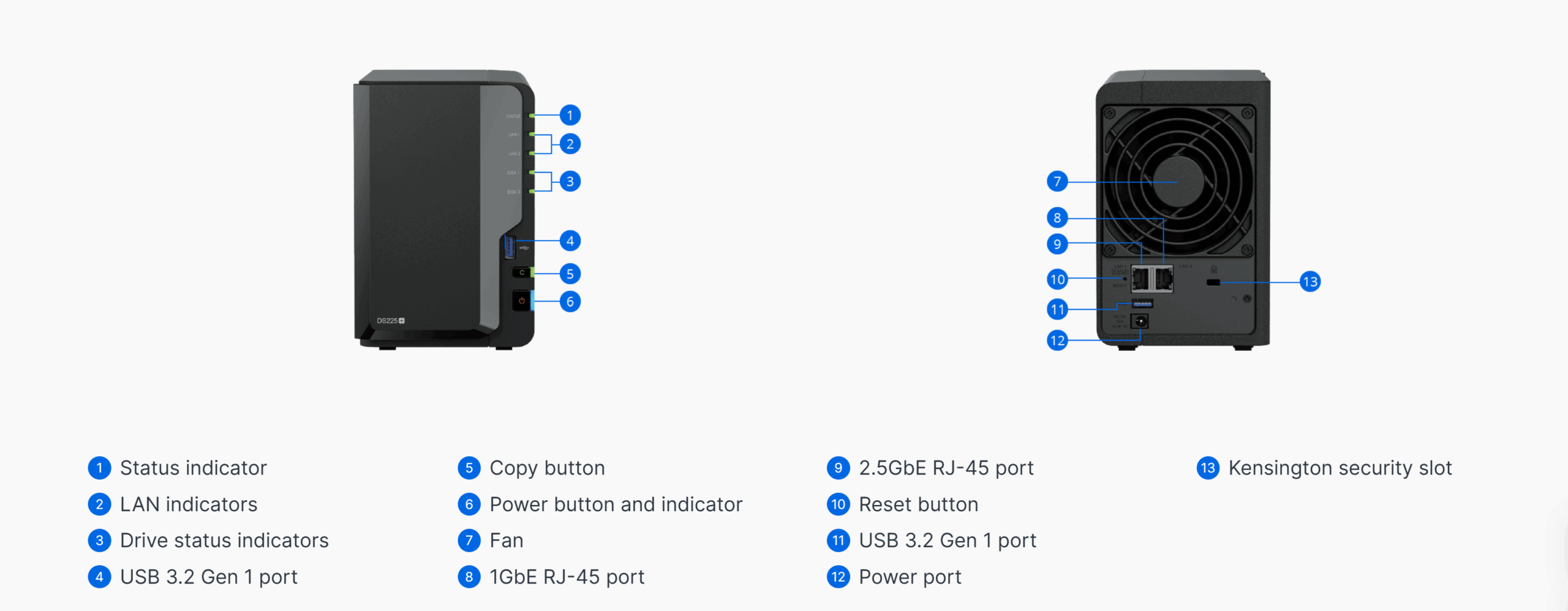 Synology DiskStation DS225+NAS Enclosure (Diskless