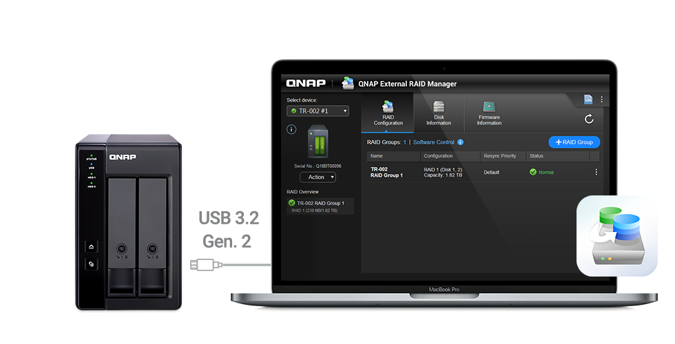 QNAP TR-002 2-Bay USB 3.2 Gen 2 RAID Expansion Enclosure 11 QNAP TR-002 2-Bay